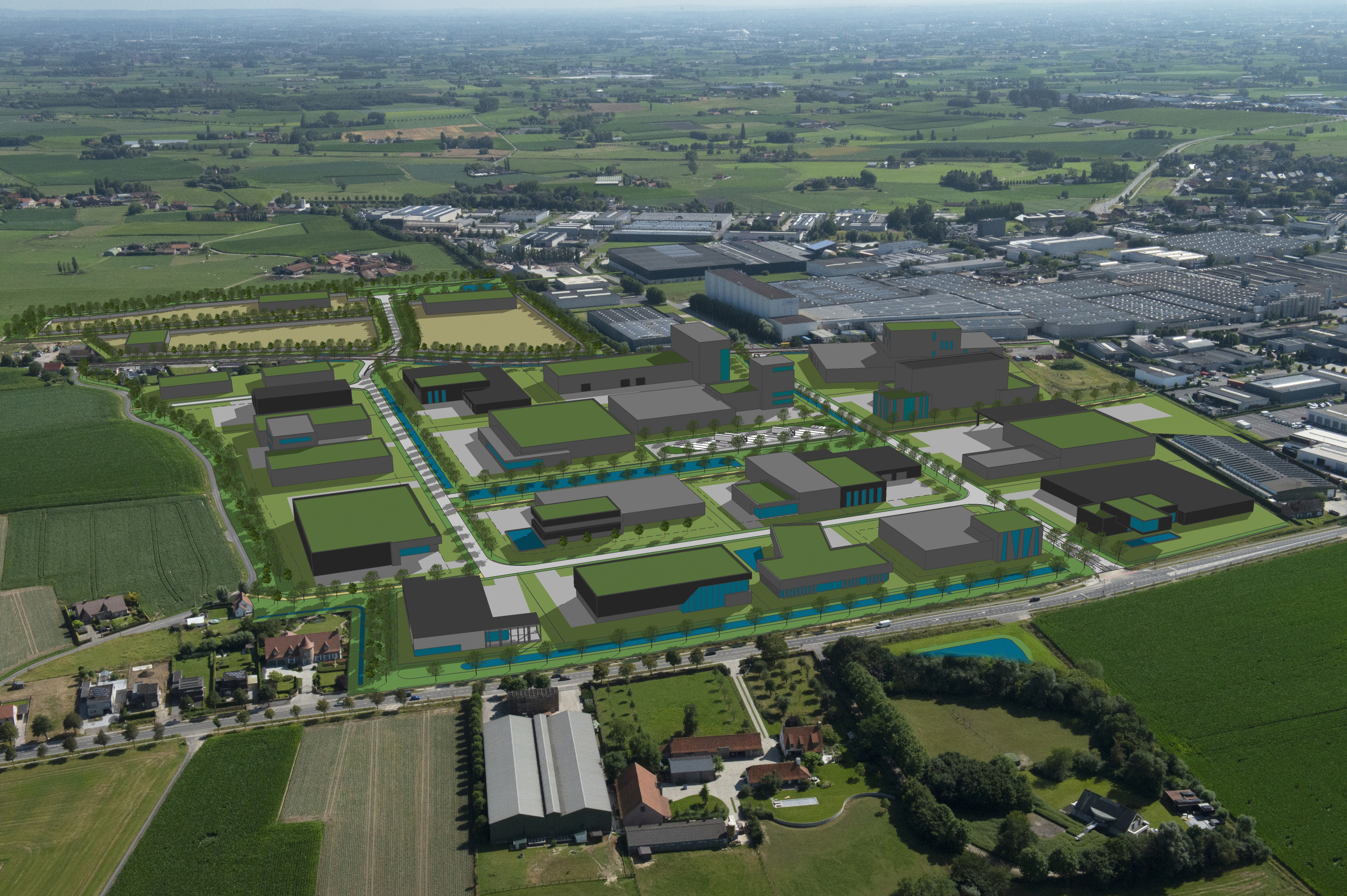 Tielt noord 3d op vluchtfoto